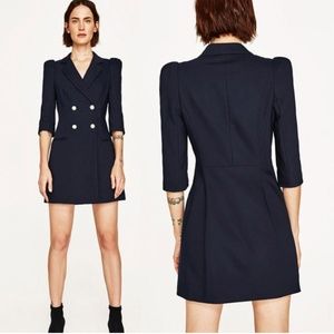 navy blazer dress zara